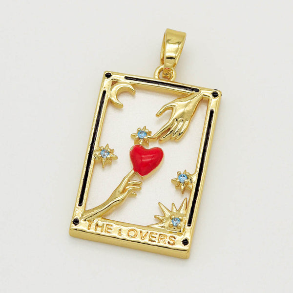 DIJE PLACA CORAZON MANOS DORADO